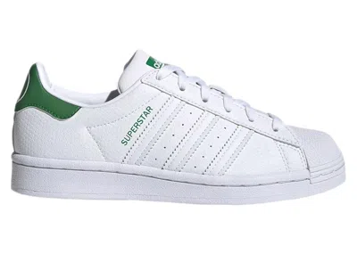 Pre-owned Adidas Originals Superstar White Sneakers In Cloud White/green