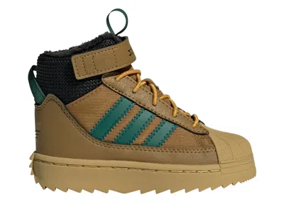 Pre-owned Adidas Originals Superstar Winter Trek Sneakers In Bronze Strata/collegiate Green/golden Beige