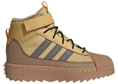 Pre-owned Adidas Originals Superstar Winter Trek Sneakers In Oat/charcoal/core Black