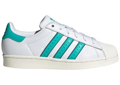 Pre-owned Adidas Originals Superstar (women's) Sneakers In Cloud White/mint Rush In Multi