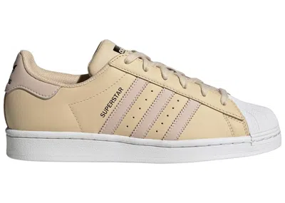 Pre-owned Adidas Originals Superstar (women's) Sneakers In Sand Strata/wonder Taupe/core Black In Multi