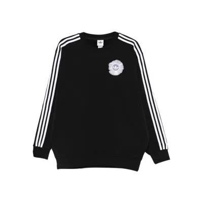 Adidas Originals Adiluna Ruffle Logo Detail Sweatshirt In Black
