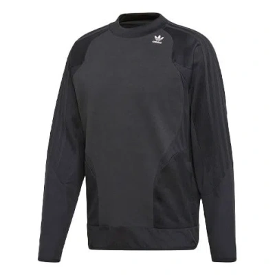 Adidas Originals Sweatshirt Splicing Casual Sports Round Neck Pullover Black