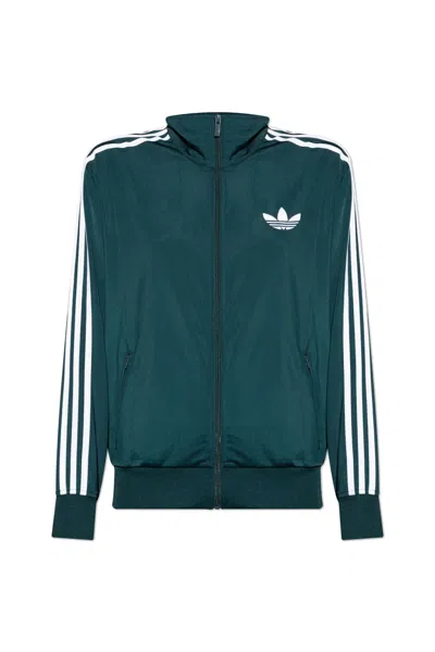Adidas Originals Sweatshirt With A Stand-up Collar In Green