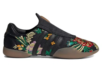 Pre-owned Adidas Originals Taekwondo Mei Black Floral Embroidered (women's) Sneakers In Core Black/gold Metallic/gum Four