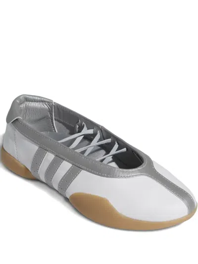 Adidas Originals Taekwondo Mei Ballet Metallic Leather-trimmed Leather Sneakers In Silver