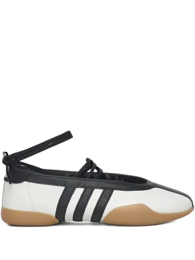 Adidas Originals Womens Adidas Taekwondo Mei Leather Ballet Flats In White