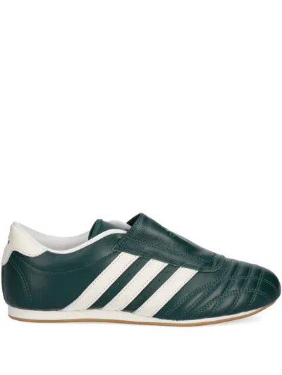 Adidas Originals Taekwondo Three-stripe Slip-on Sneakers In Green