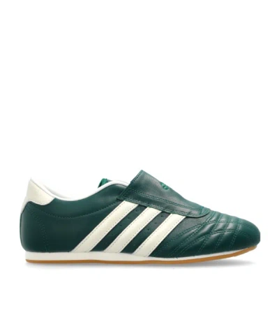Adidas Originals Taekwondo Three-stripe Slip-on Sneakers In Green