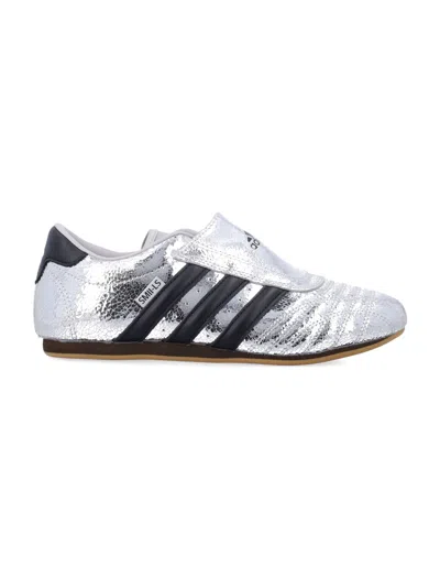 Adidas Originals Womens Silver Metallic Core Bla Taekwondo Metallic Leather Low-top Trainers