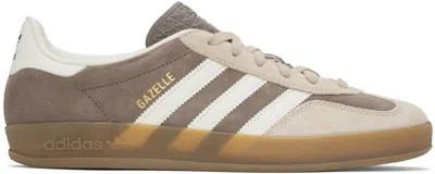 Adidas Originals Tan Gazelle Indoor Sneakers In Earth Strata / Ftwr