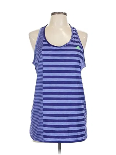 Pre-owned Adidas Originals Tank Top Blue Halter Neckline Tops