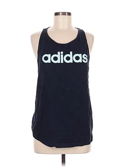 Pre-owned Adidas Originals Tank Top Blue Halter Neckline Tops