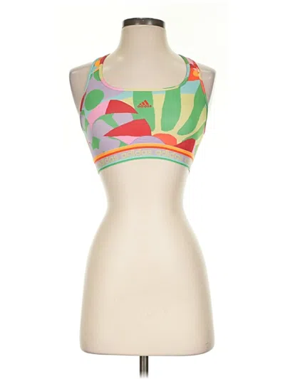 Pre-owned Adidas Originals Tank Top Green Strapless Neckline Tops