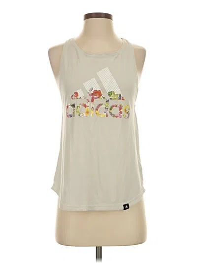 Pre-owned Adidas Originals Tank Top Ivory Halter Neckline Tops