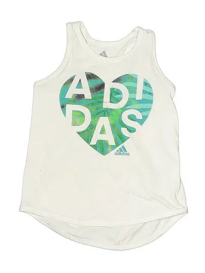 Pre-owned Adidas Originals Kids' Tank Top Ivory Halter Neckline Tops In White
