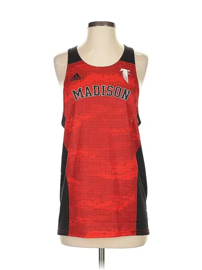 Pre-owned Adidas Originals Tank Top Red Halter Neckline Tops