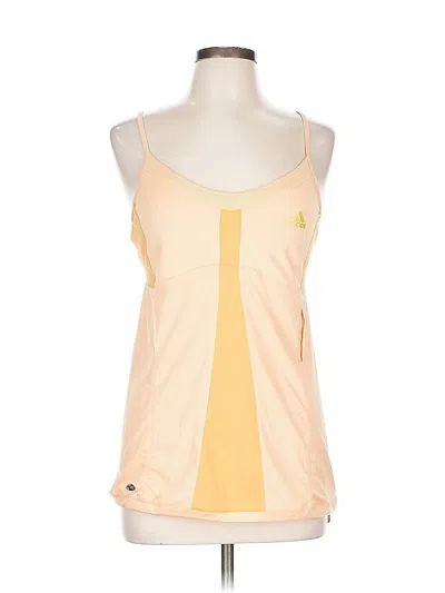 Pre-owned Adidas Originals Tank Top Yellow Square Neckline Tops
