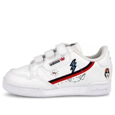 Adidas Originals (td) Adidas Continental 80 Cf I 'red' In White