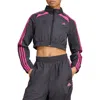 Adidas Originals Team Geist Crop Jacket In Black