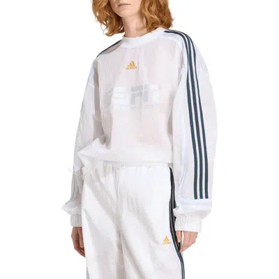 Adidas Originals Teamgeist 2.0 Woven Crewneck Sweatshirt In White