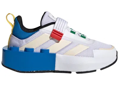 Pre-owned Adidas Originals Tech Rnr Strap Lego Sneakers In Cloud White/wonder White/shock Blue In Multi