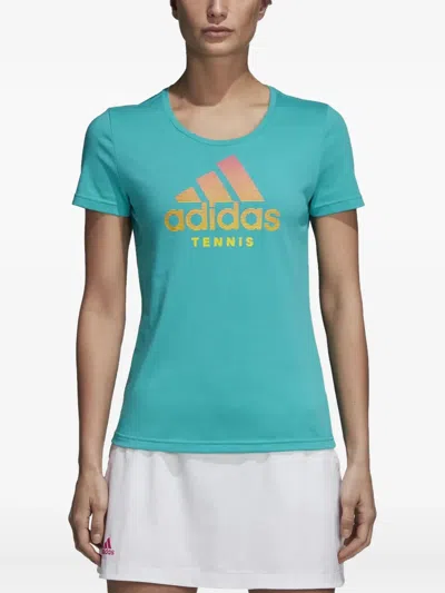 Adidas Originals Tennis Logo T-shirt In Blue