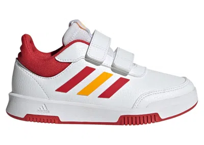 Pre-owned Adidas Originals Tensaur Hook And Loop Sneakers In Cloud White/collegiate Red/collegiate Gold