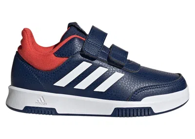 Pre-owned Adidas Originals Tensaur Hook And Loop White Sneakers In Dark Blue/cloud White/bright Red In Multi