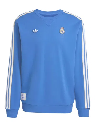 Adidas Originals Terrace Icons Real Madrid Sweatshirt In Blue