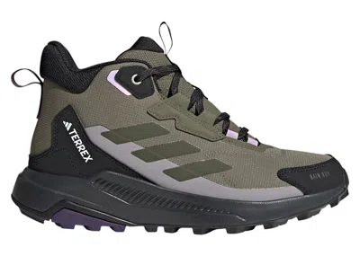 Pre-owned Adidas Originals Terrex Anylander Mid Rain.rdy (women's) Sneakers In Olive Strata/night Cargo/core Black