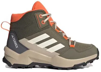 Pre-owned Adidas Originals Terrex Ax4r Mid Sneakers In Olive Strata/wonder White/semi Impact Orange