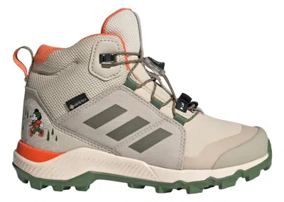 Pre-owned Adidas Originals Terrex Mid Goretex Disney Sneakers In Wonder Beige/olive Strata/impact Orange