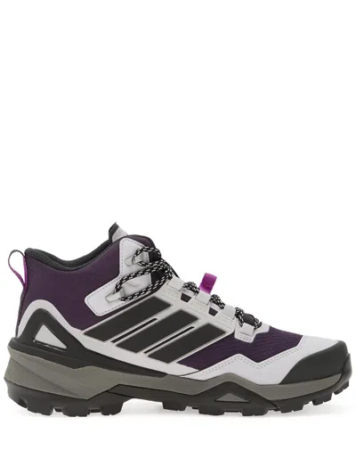 Adidas Originals Terrex Skychaser Mid Lace-up Striped Sneakers In Purple