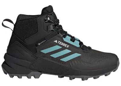 Pre-owned Adidas Originals Terrex Swift R3 Mid Goretex Grey (women's) Sneakers In Core Black/mint Ton/grey Five