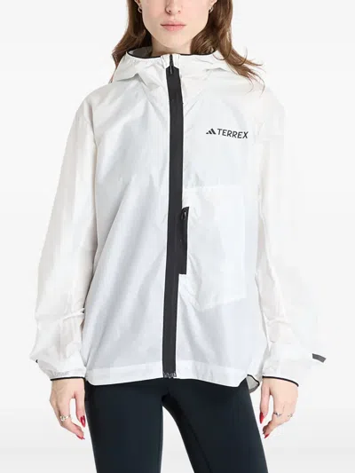 Adidas Originals Terrex Xperior Lightweight Hooded Jacket In White