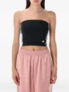 Adidas Originals Short Top Strapless Side Stripe Detail In Black