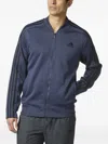 Adidas Originals Three-stripe Bomber Jacket In Blue