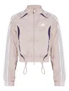Adidas Originals Three-stripe Cropped Track Jacket In Pink