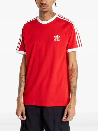 Adidas Originals Adicolor Three Stripe T-shirt In Red In Scarlet