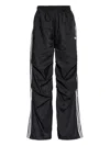 Adidas Originals Three-stripe Drawstring Trousers In Black