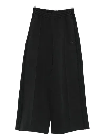 Adidas Originals Three-stripe Logo Trousers In Black
