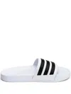 Adidas Originals Three-stripe Slide Sandals In White