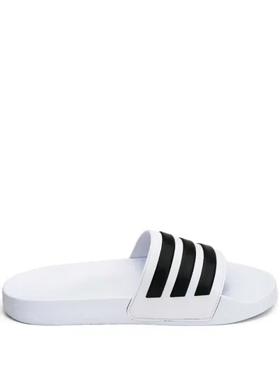 Adidas Originals Three-stripe Slide Sandals In White