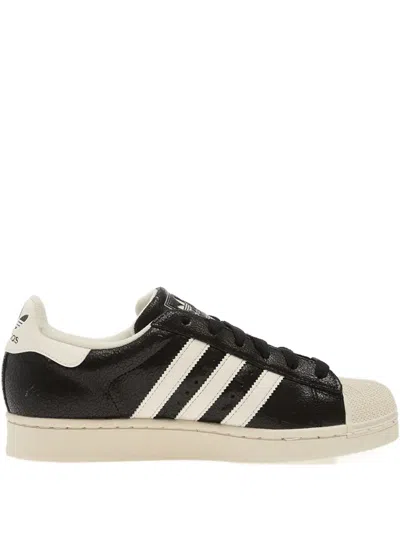 Adidas Originals Womens Black Offwhite Black Superstar Ii Leather Trainers In Multi