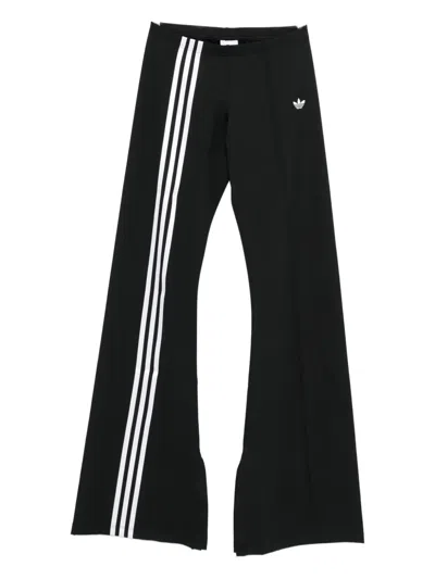 Adidas Originals Flared Pants With Side-stripes In Black
