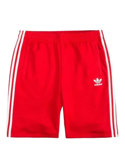 Adidas Originals Three-stripe Trefoil Shorts In Red