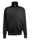 Adidas Originals Three-stripe Zip-up Sweatshirt In Black