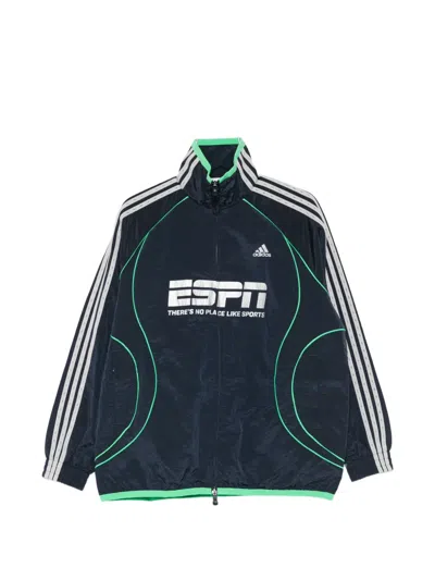 Adidas Originals Three Stripes Graphic Jacket In Blue