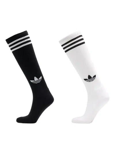 Adidas Originals Three-stripes Knee Socks (pack Of Two) In Animal Print